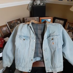 Carhart flannel lined jean jacket